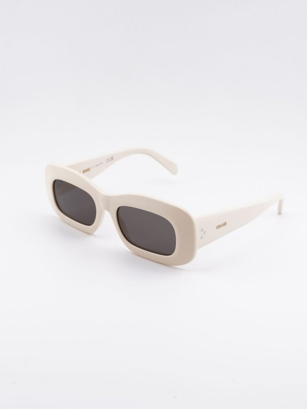 Celine CL40294I 25A Sunglasses Ivory Rectangle Frame, Grey Lenses